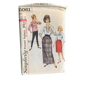 Simplicity Pattern 5061 Misses Skirt Shirt Pant Size 12 Vintage Sewing uncut